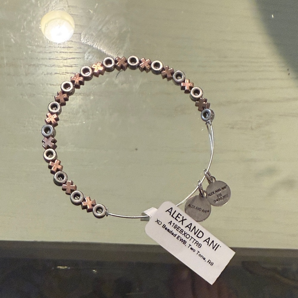Alex and Ani Silver and Gold XO Bracelet